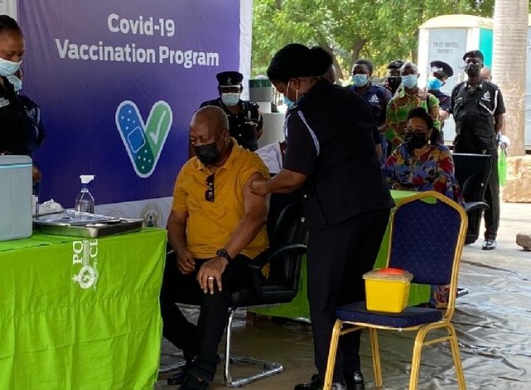 Mahama, Lordina Receives  Covid-19 vaccination