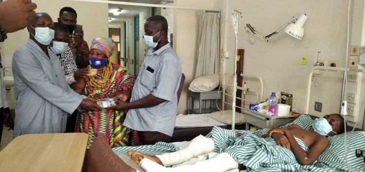 A 10-year old boy accident victim receives GHC18k donation from Akatsi residents
