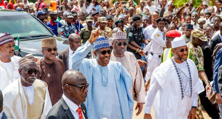 President Buhari Joins Kinsmen For Sallah Prayers In Daura