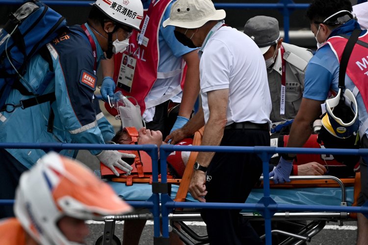 Connor Fields leaves Tokyo Olympics on stretcher