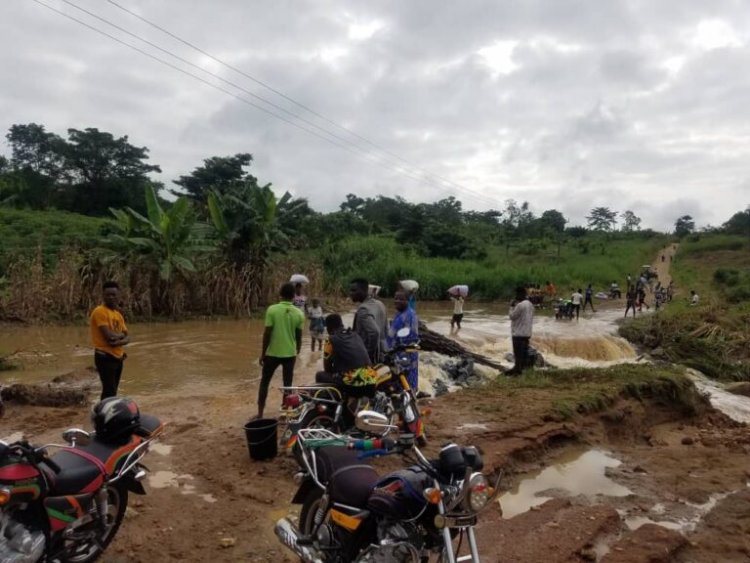 A Community cut off; Residents, School Children stranded over collapse bridge