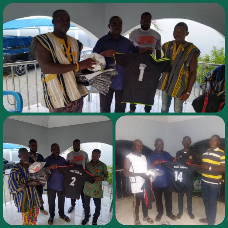 Akwatia MP, Henry Boakye Yiadom Donates Three Sets  Of Jerseys And Footballs To  Sakyikrom, Apampatia & GCD. 
