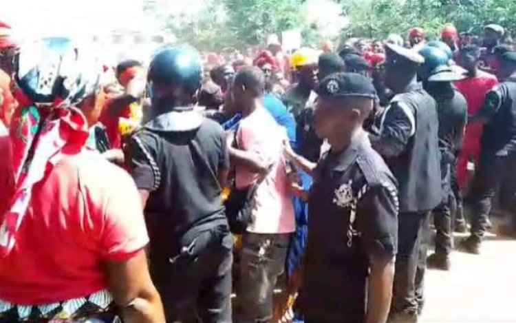 Mining In Aboakyire Forest Saga: Winneba Police Fire Gun Into Crowd Of Effutu Protesters,Many Injuried