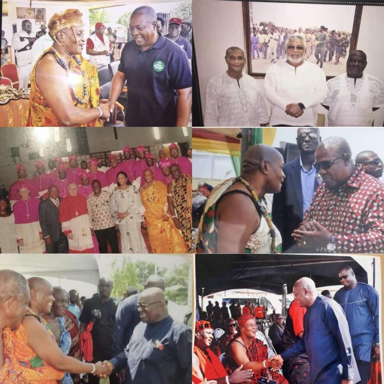 Old Photos Of Mahama And Akufo-Addo Paying A Courtesy Call On Nii Adama Latse At Dodowa Pop Up 