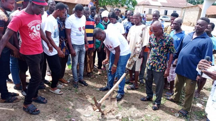 NDC PC Cuts Sod for the construction of 10 bed capacity clinic for Gomoa Ayensuadze