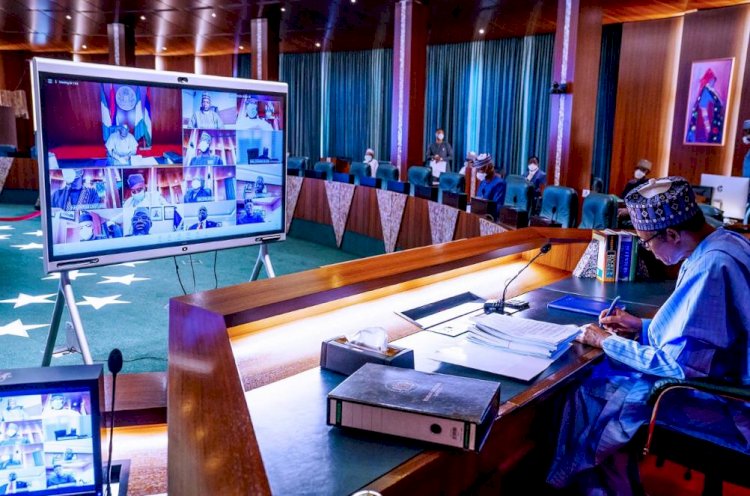 Buhari Presides Over 'First Ever' Virtual FEC Meeting, New Chief of Staff In Attendance